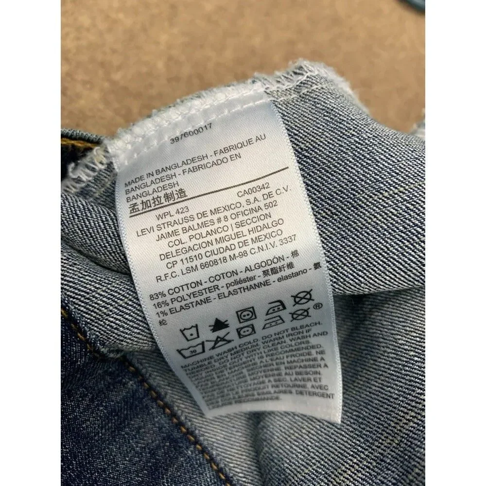Levis Jacket Mens XXL Lightweight Denim Shacket Cowboy Work Trucker Button Shirt - Picture 8 of 9